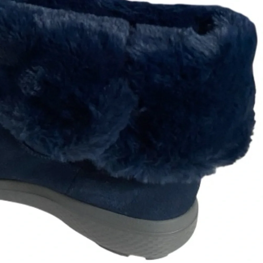 Skechers On the Go Booties, Suede leather, Faux fur lining & cuffs, Sz 10